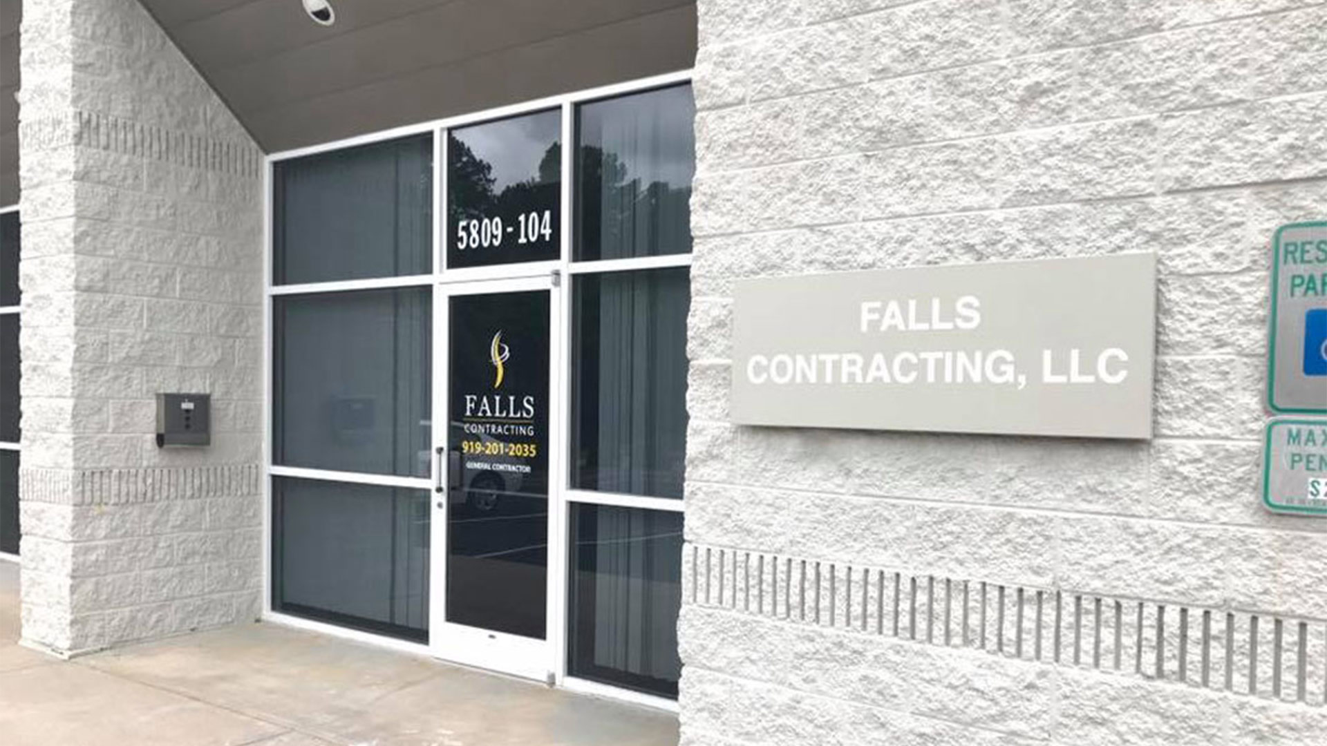 falls contracting office building exteriors raleigh nc